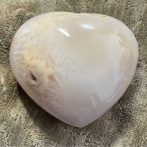 Flower Agate Puffy Heart 2 lbs Approximately 4.5 In x 5" In x 3" In Carved Stone